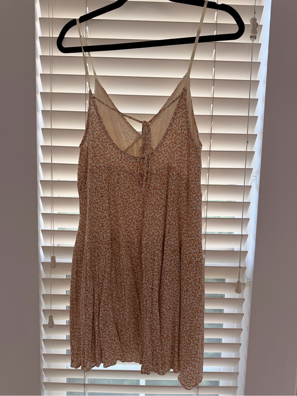 Beige Floral Tiered Spaghetti Strap Sundress - Picture 4 of 6
